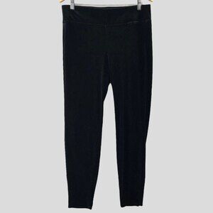 Nine West Soft Velour Skinny Pull On Pants Womens Medium Black Leggings Comfort